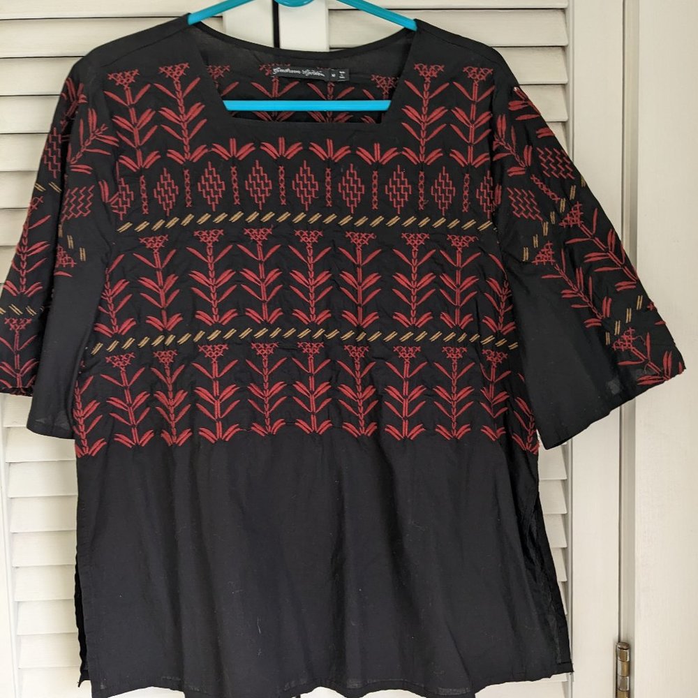 Gudrun Sjoden Embroidered Top EUC